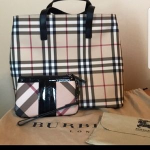 Burberry tote, and and matching wallet.